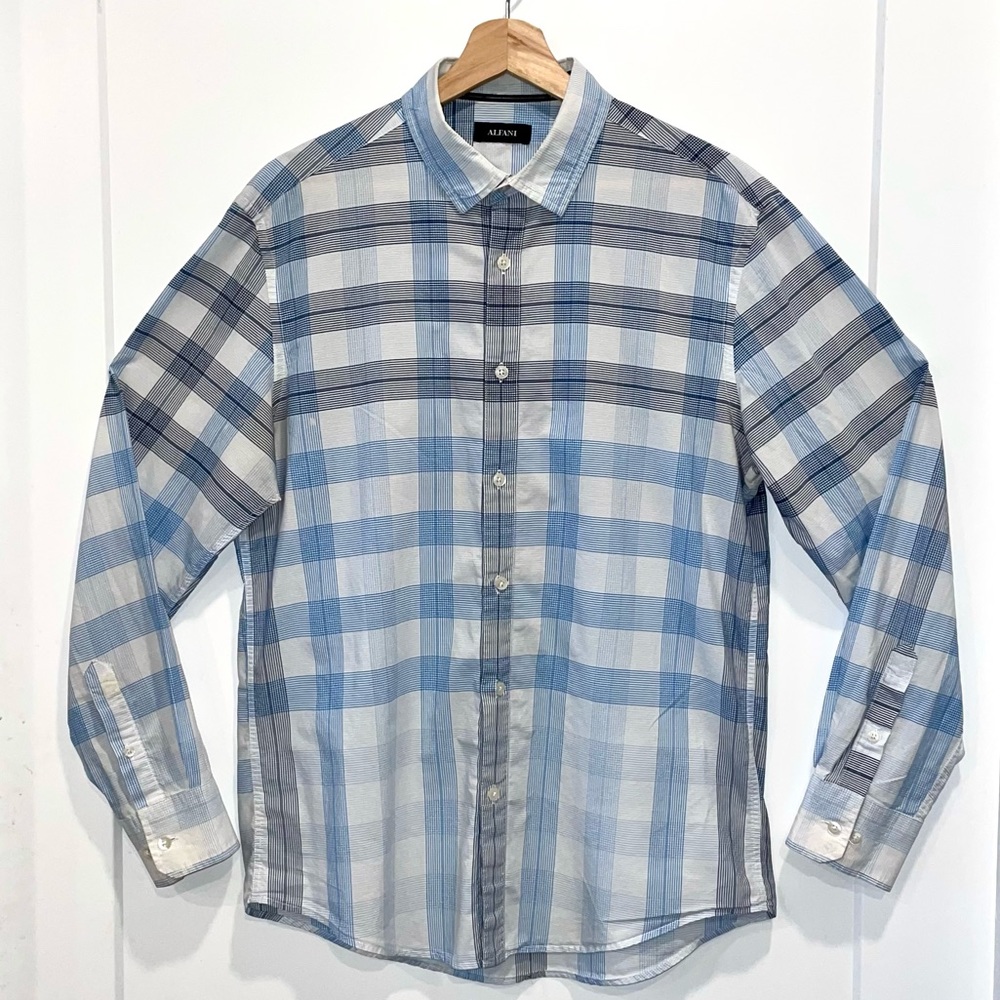 Alfani Men’s Long-Sleeve Button Down Dress Shirt, Size Medium